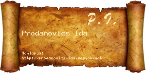Prodanovics Ida névjegykártya