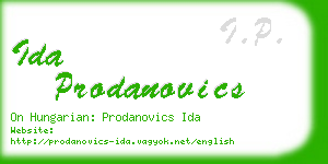 ida prodanovics business card